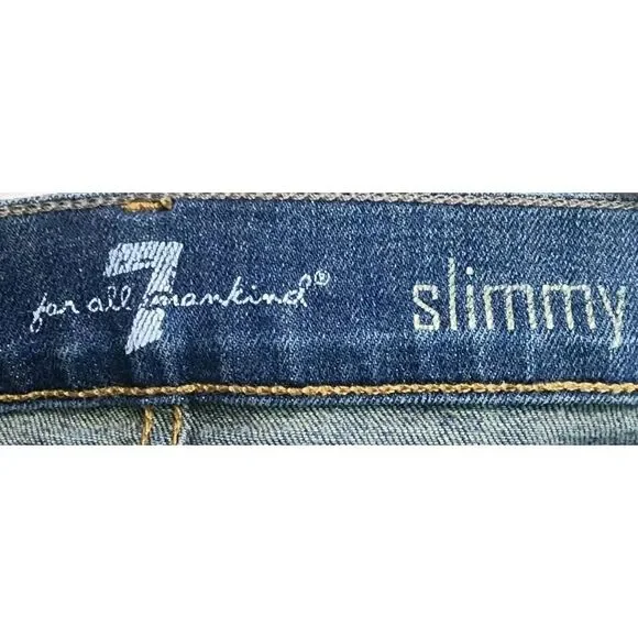 7 For All Mankind Womens Size N/A Slimmy Jean Dark Wash Straight Leg‎ - Picture 2 of 5